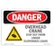 Signmission Safety Sign, OSHA Danger, 10" Height, Overhead Crane Suspended Load, Landscape OS-DS-D-1014-L-1782 - alternate 1